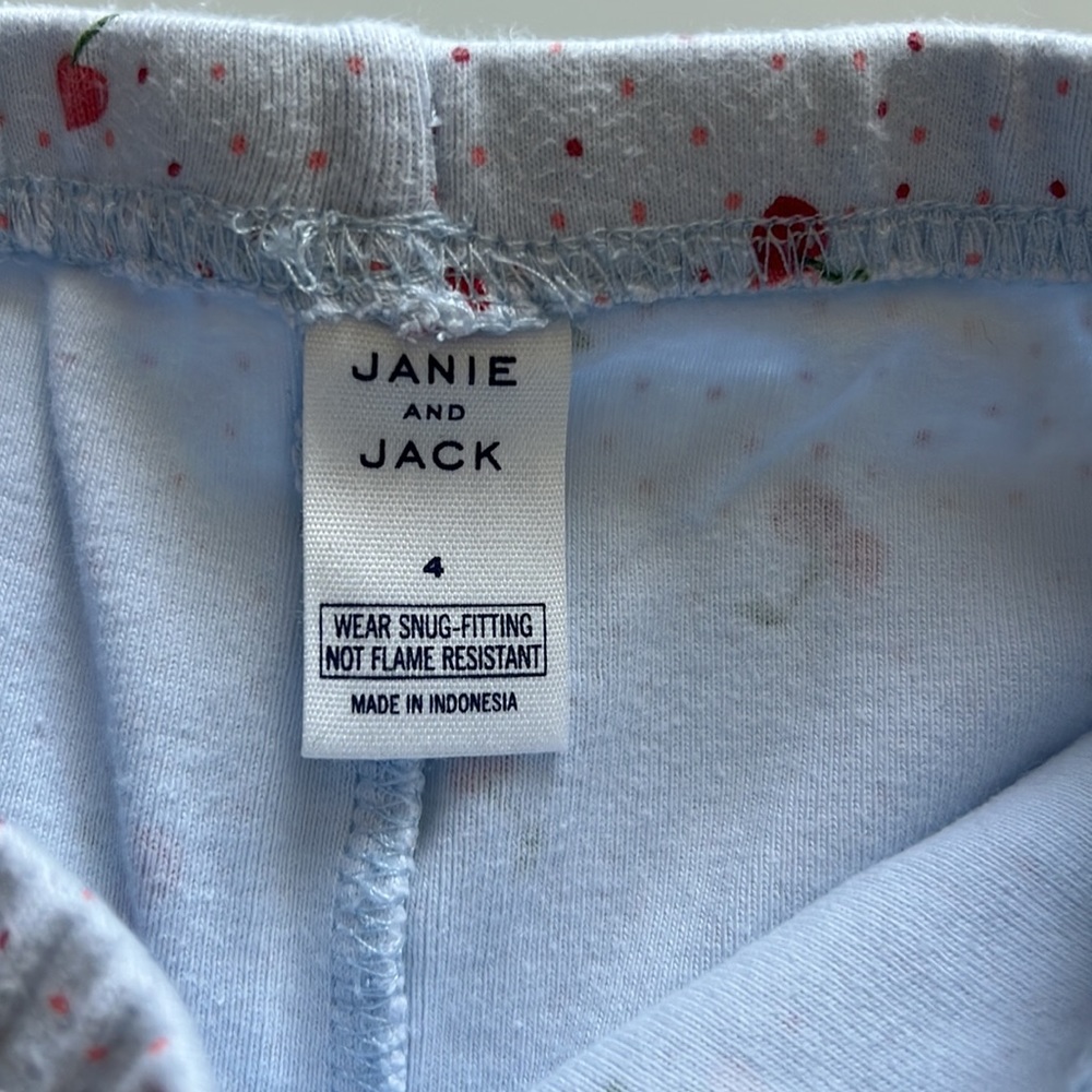 Janie and Jack Cherry Print Pajamas Sz 4 - Picture 9 of 10